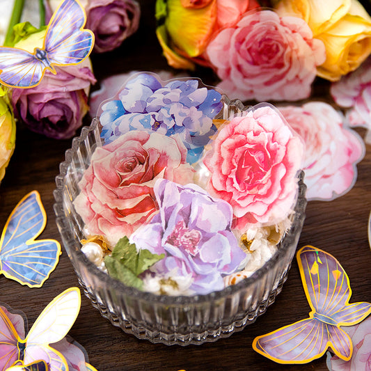 Pegatinas de flores preciosas vintage 