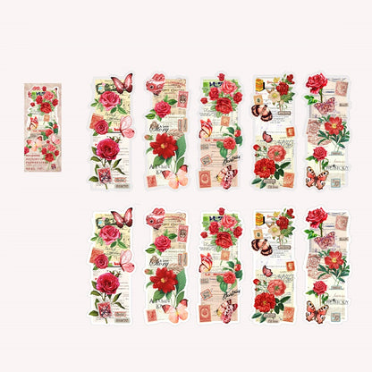 Vintage Flower Butterfly Sticker