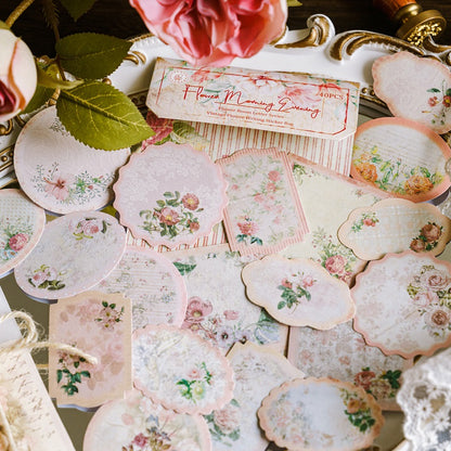 Vintage floral stickers