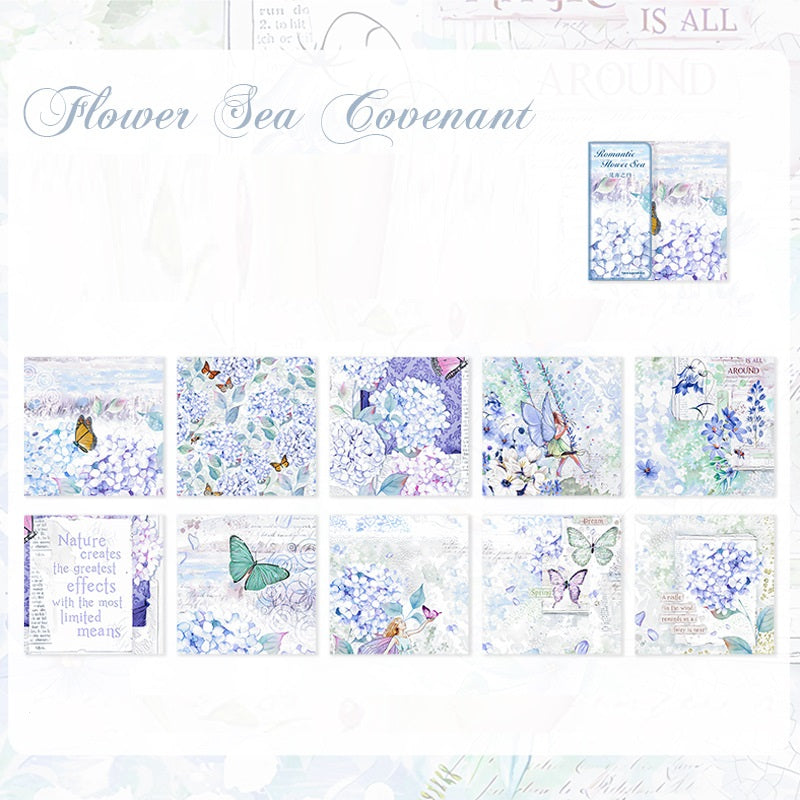 Romantic Flower Sea scrapbook with paper