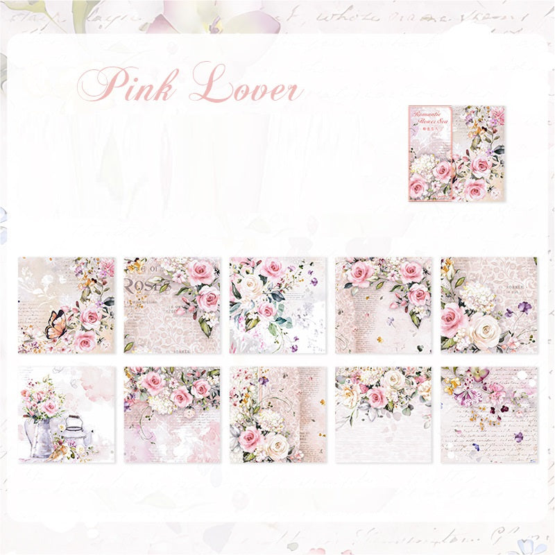 Romantic Flower Sea scrapbook with paper