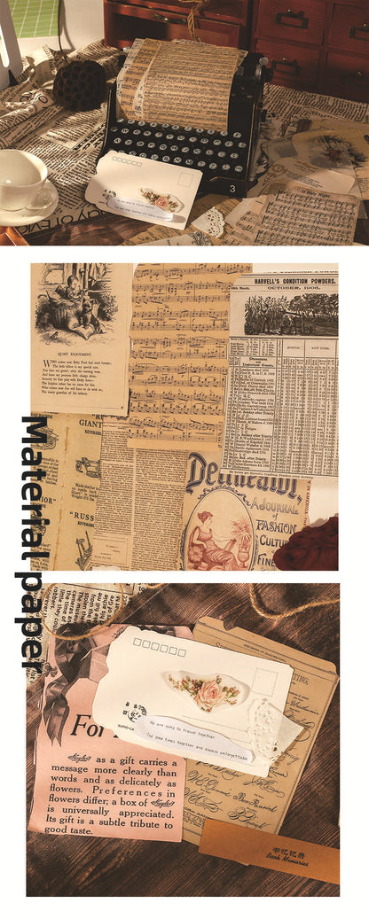 Vintage kaffeegefärbtes Scrapbook-Papier und Spitzendeckchen 