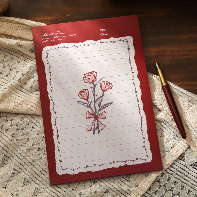 Vintager Rosenblumen-Notizblock