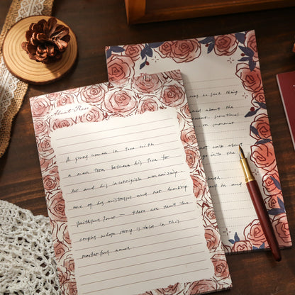 Vintage Rose Flower memo pad