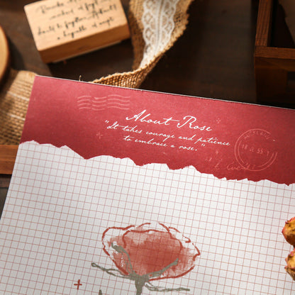 Vintage Rose Flower memo pad