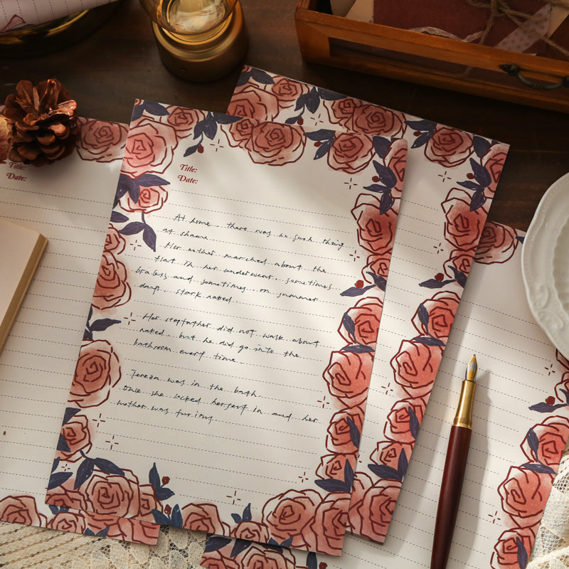 Vintage Rose Flower memo pad