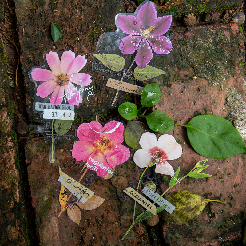 Dry flower stickers