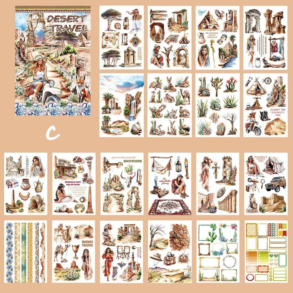 A5 Vintage-Sticker Book-Scrapbook-C