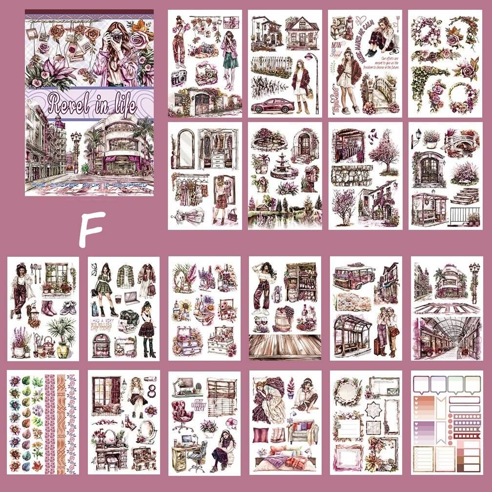 A5 Vintage-Sticker Book-Scrapbook-F