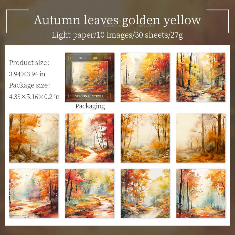 Autumnleavesgoldenyellow-paper-scrapbooking