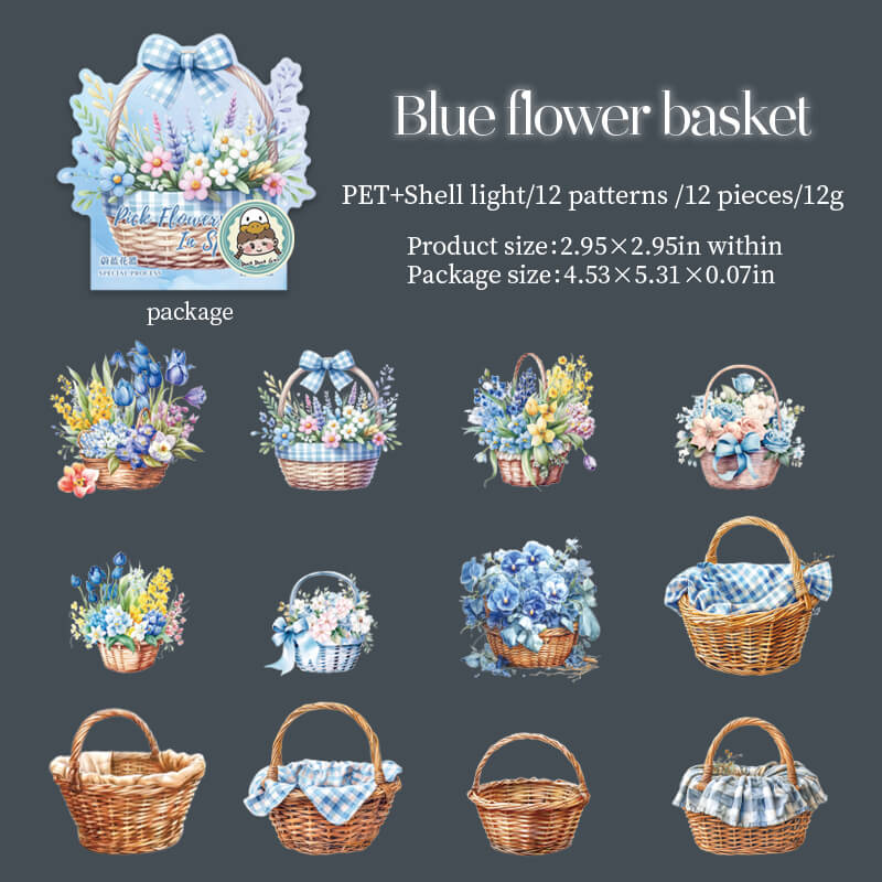 BlueFlowerBasket-Stickers-Scrapbooking