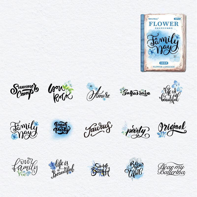 Flower Word Stickers