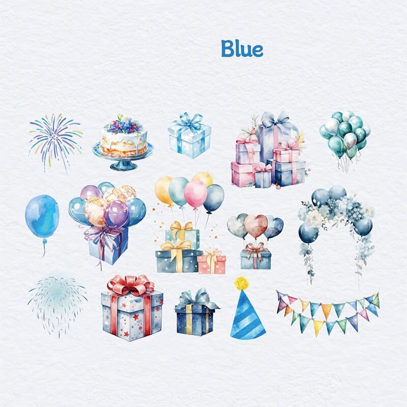 BluePartyballoon-sticker-Scrapbooking