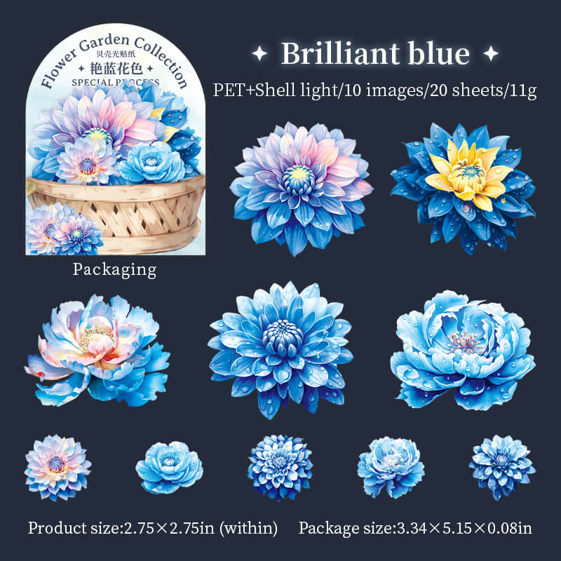 BlueShellLightFlower-Stickers
