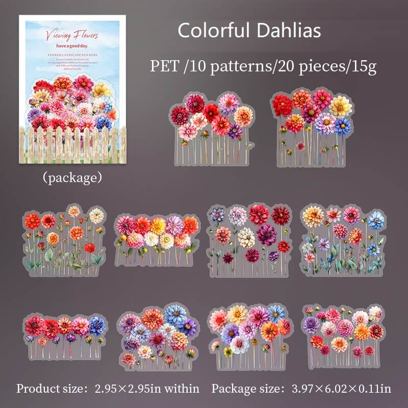 ColorfulDahlias-Stickers-Scrapbooking