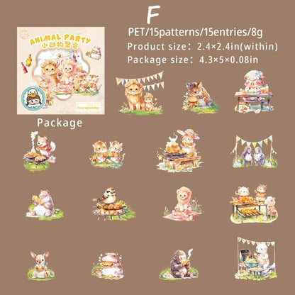 Cute animal party stickers