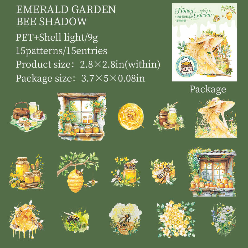 EmeraldGardenBeeShadow-Stickers-Scrapbooking