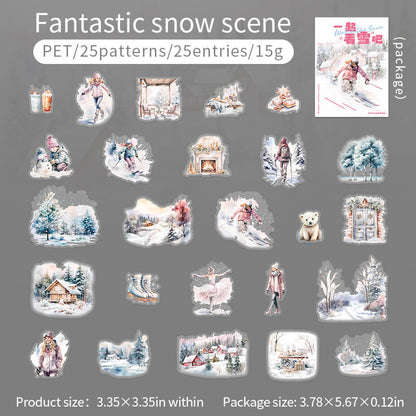 FantasySnowScene-Stickers-Scrapbooking