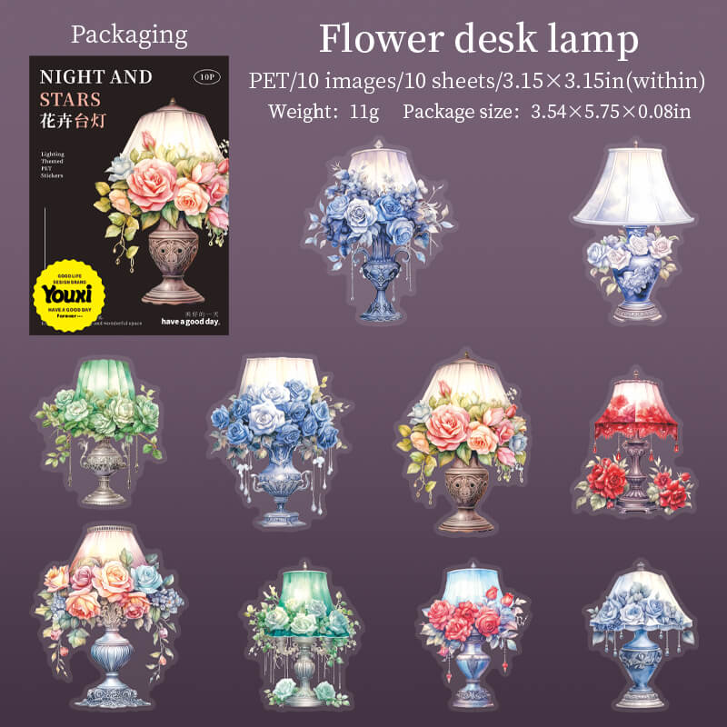 Flowerdesklamp-Stickers-Scrapbooking