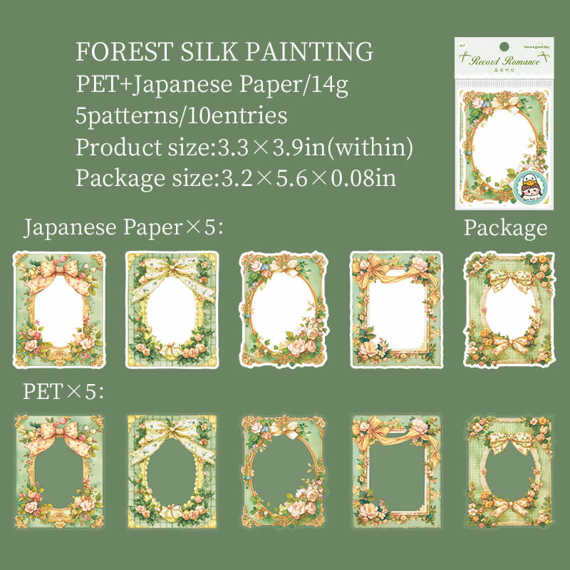 ForestSilkPainting-Stickers-Scrapbooking