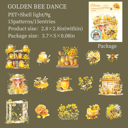 GoldenBeeDance-Stickers-Scrapbooking