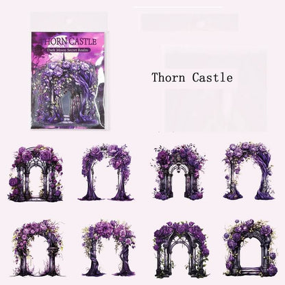 GothicPurpleFloralDoorFrame-Sticker