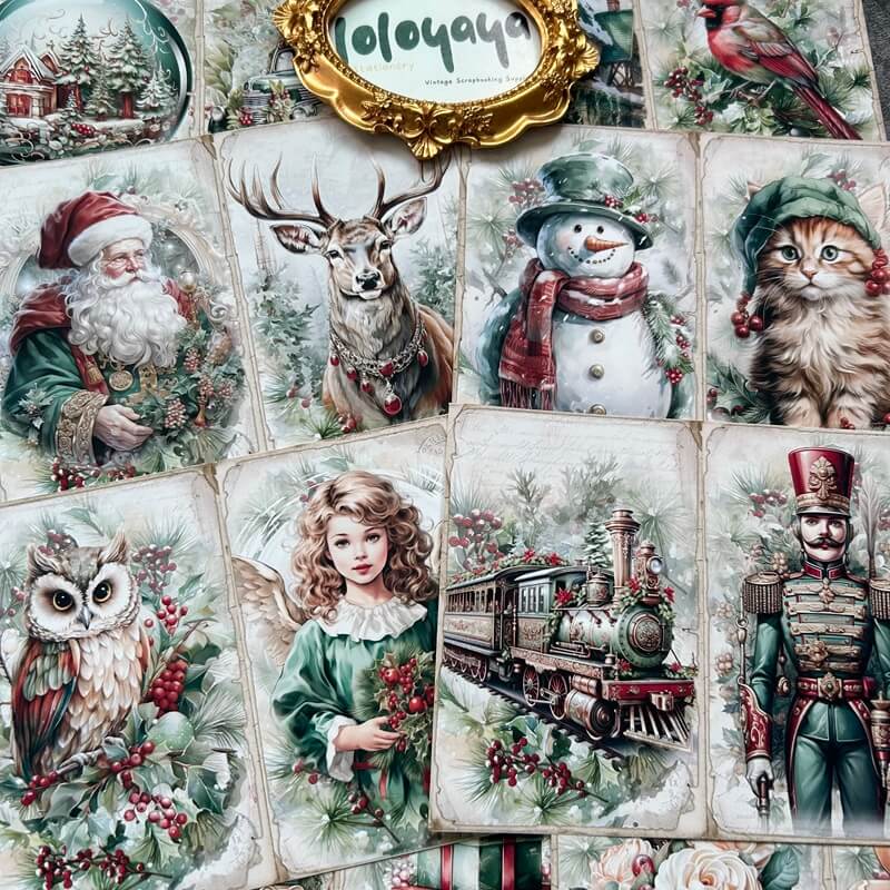 GreenVintageChristmas-Paper-Scrapbooking