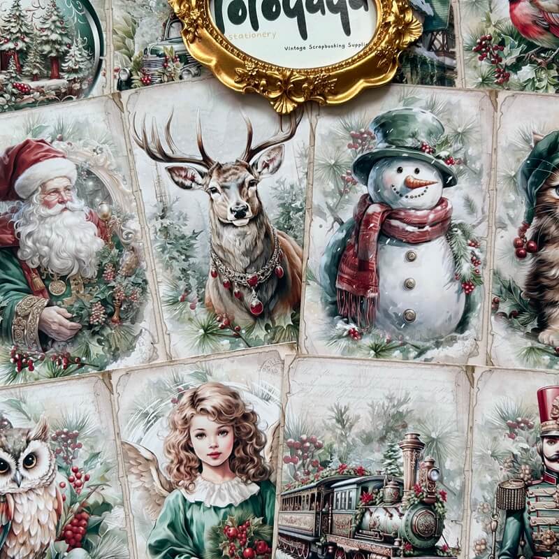 GreenVintageChristmas-Paper-Scrapbooking-2