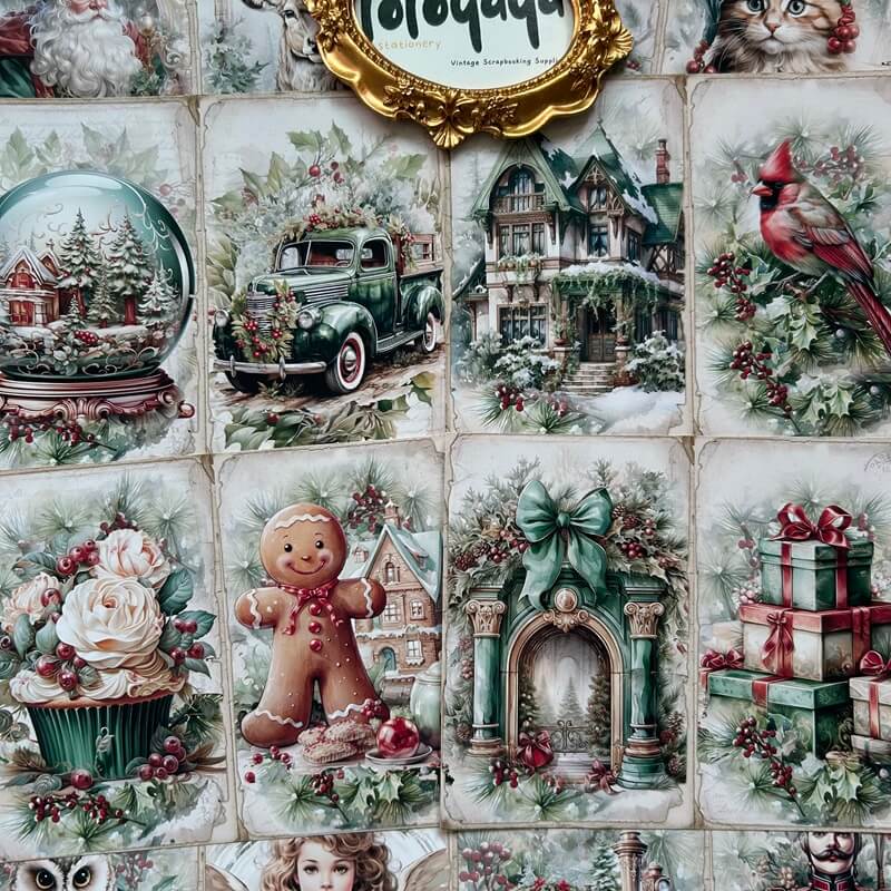 GreenVintageChristmas-Paper-Scrapbooking-3