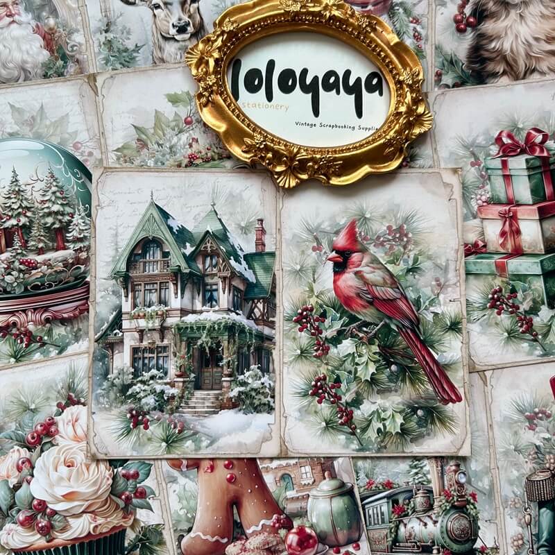 GreenVintageChristmas-Paper-Scrapbooking-4