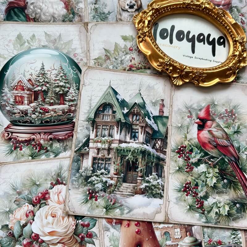 GreenVintageChristmas-Paper-Scrapbooking-5