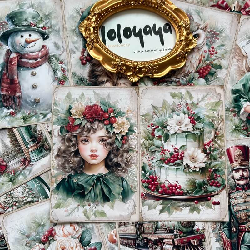 GreenVintageChristmas-Paper-Scrapbooking-6