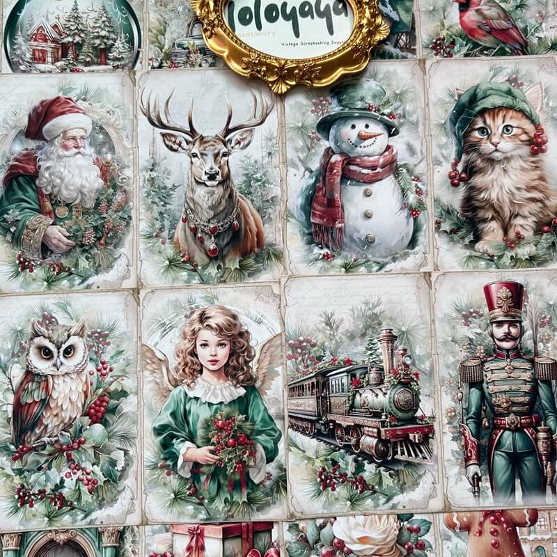 GreenVintageChristmas-Paper-Scrapbooking