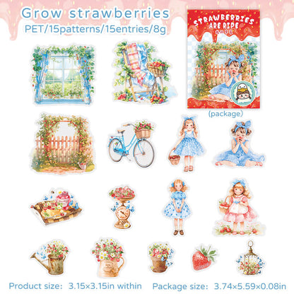 Strawberry themed stickers