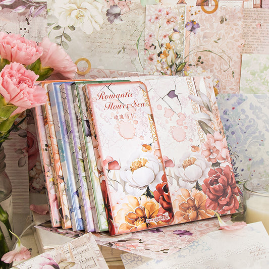 Romantic Flower Sea scrapbook with paper