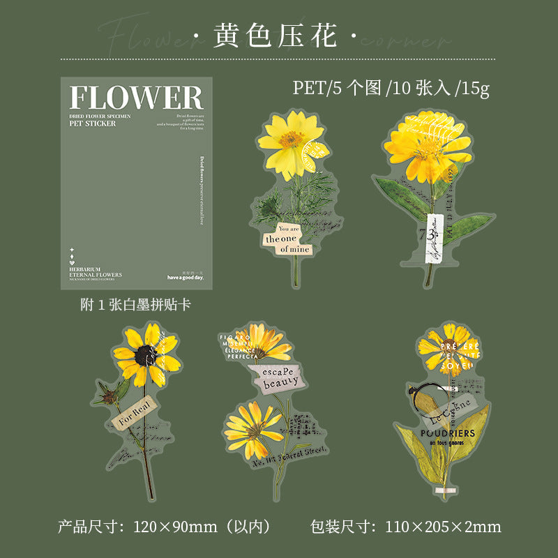 Dry flower stickers