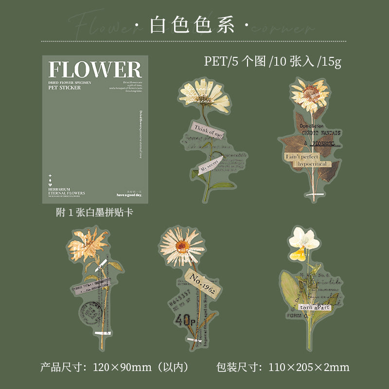 Dry flower stickers