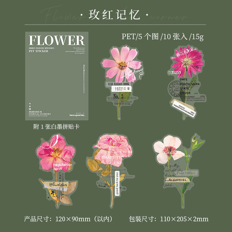 Dry flower stickers