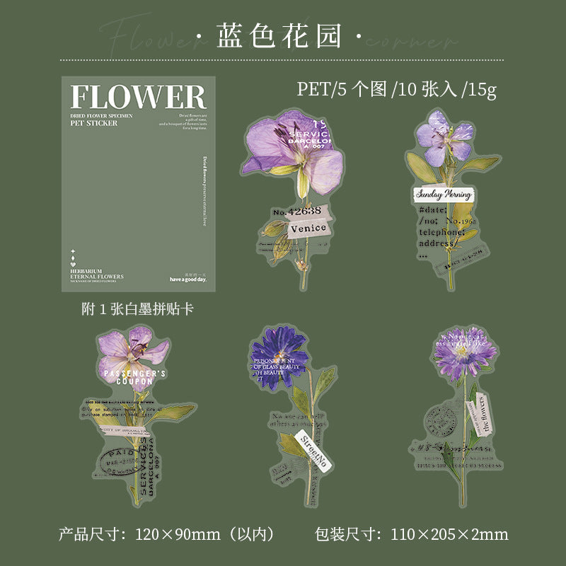 Dry flower stickers