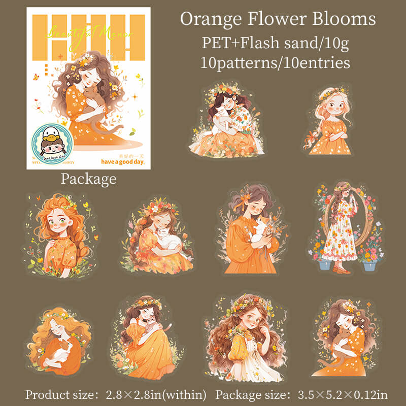 OrangeFlowerBlooms-Sticker-Scrapbooking