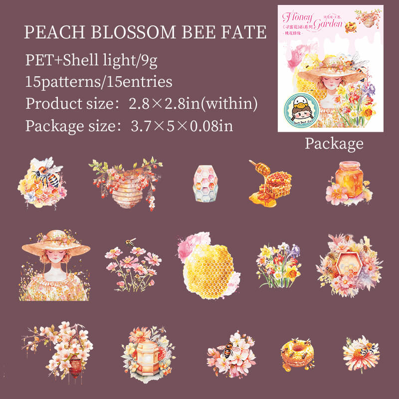 PeachBlossomBeeFate-Stickers-Scrapbooking