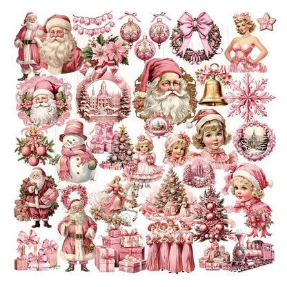 Pink Christmas stickers