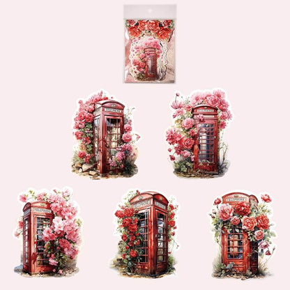 Flower Season Phone Booth Stickers