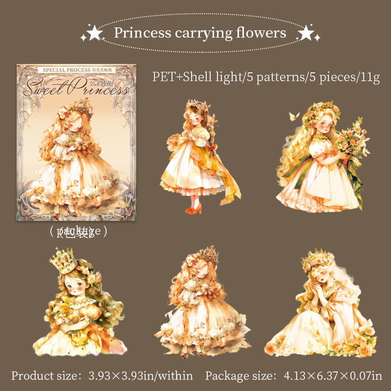  Princesscarryingflowers-Stickers