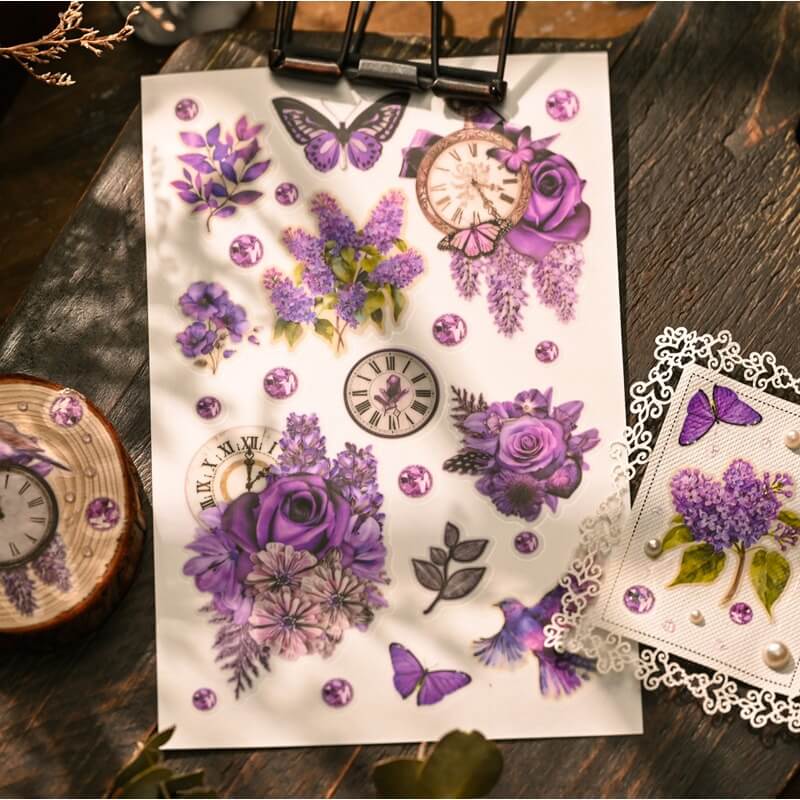 PurpleFlowers-Rub-OnStickers-Scrapbooking-1