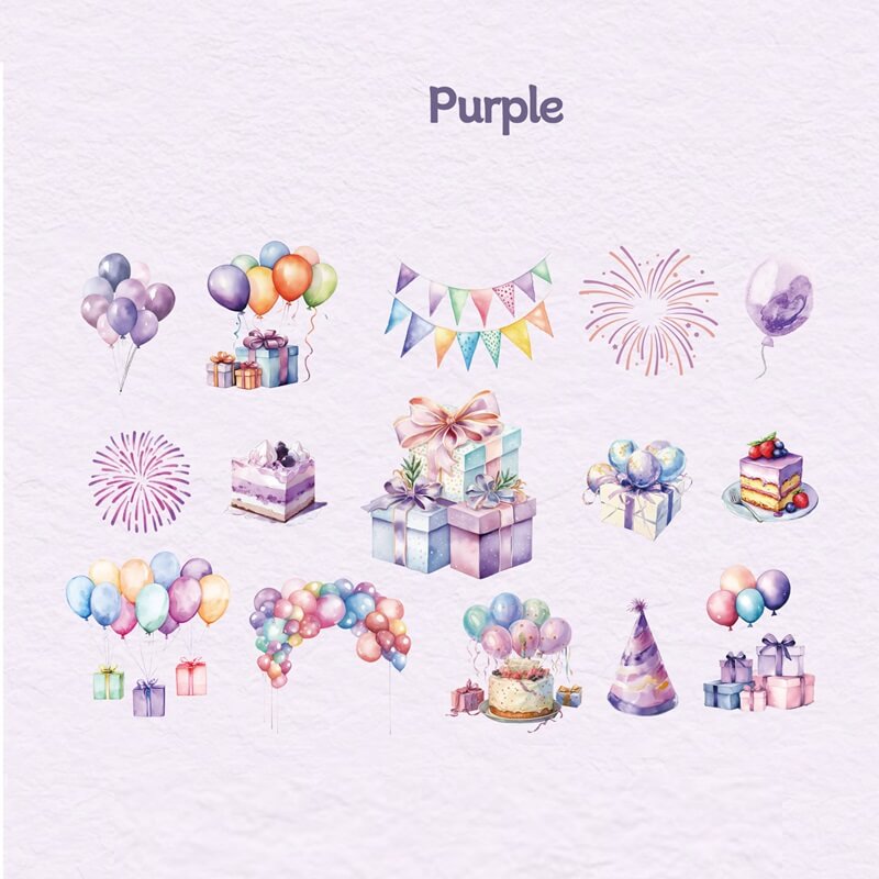 PurplePartyballoon-sticker-Scrapbooking