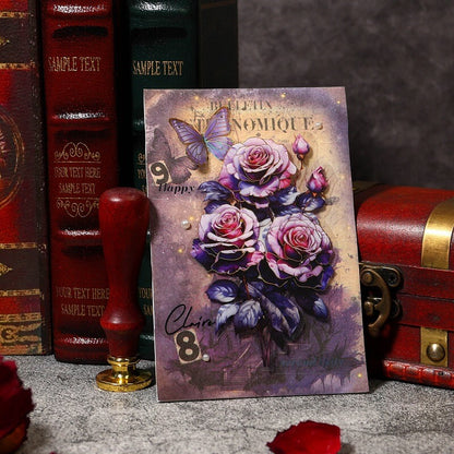 PurpleRose-Sticker-JunkJournal