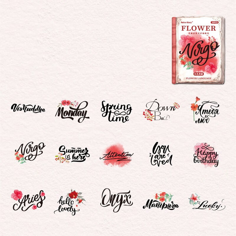 RedFlowerWord-Stickers-Scrapbooking