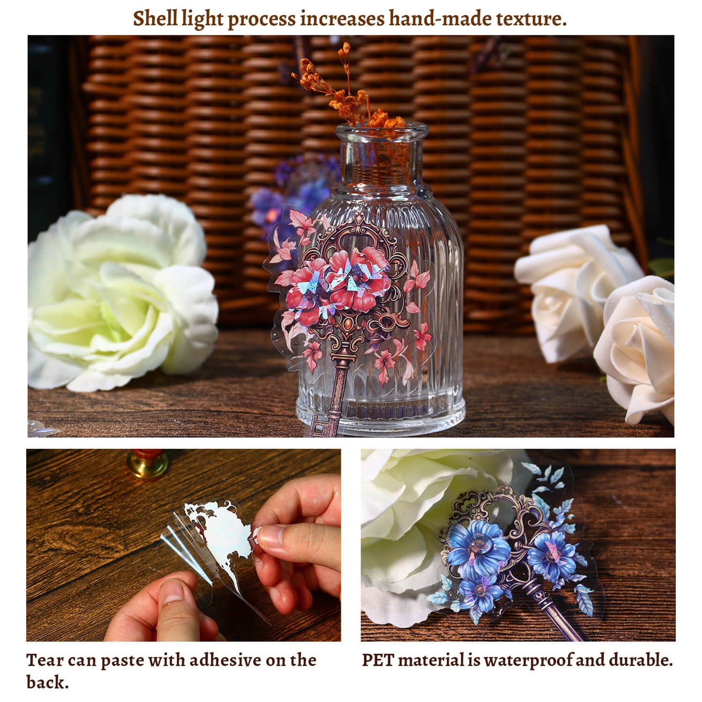 Flowers and Secret Key Stickers
