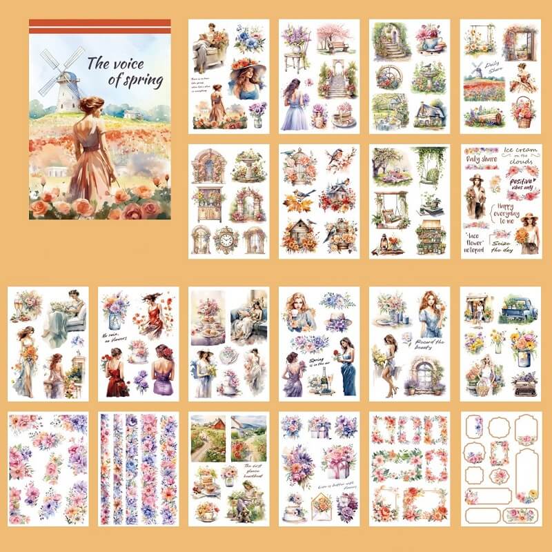 Vintage Characters Decorative Sticker Book